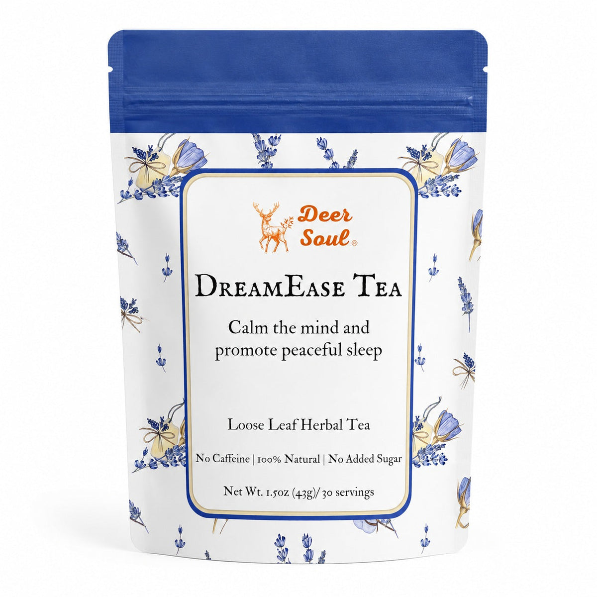 Deer Soul DreamEase Organic Bedtime Tea, Chamomile Lavender & Passion Flower - 1.5oz