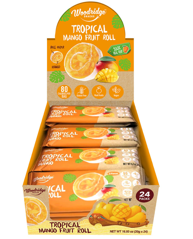 Woodridge Snacks Tropical Fruit Rolls Mango Flavor (0.7 Oz.x24 pack per display box) - 20g