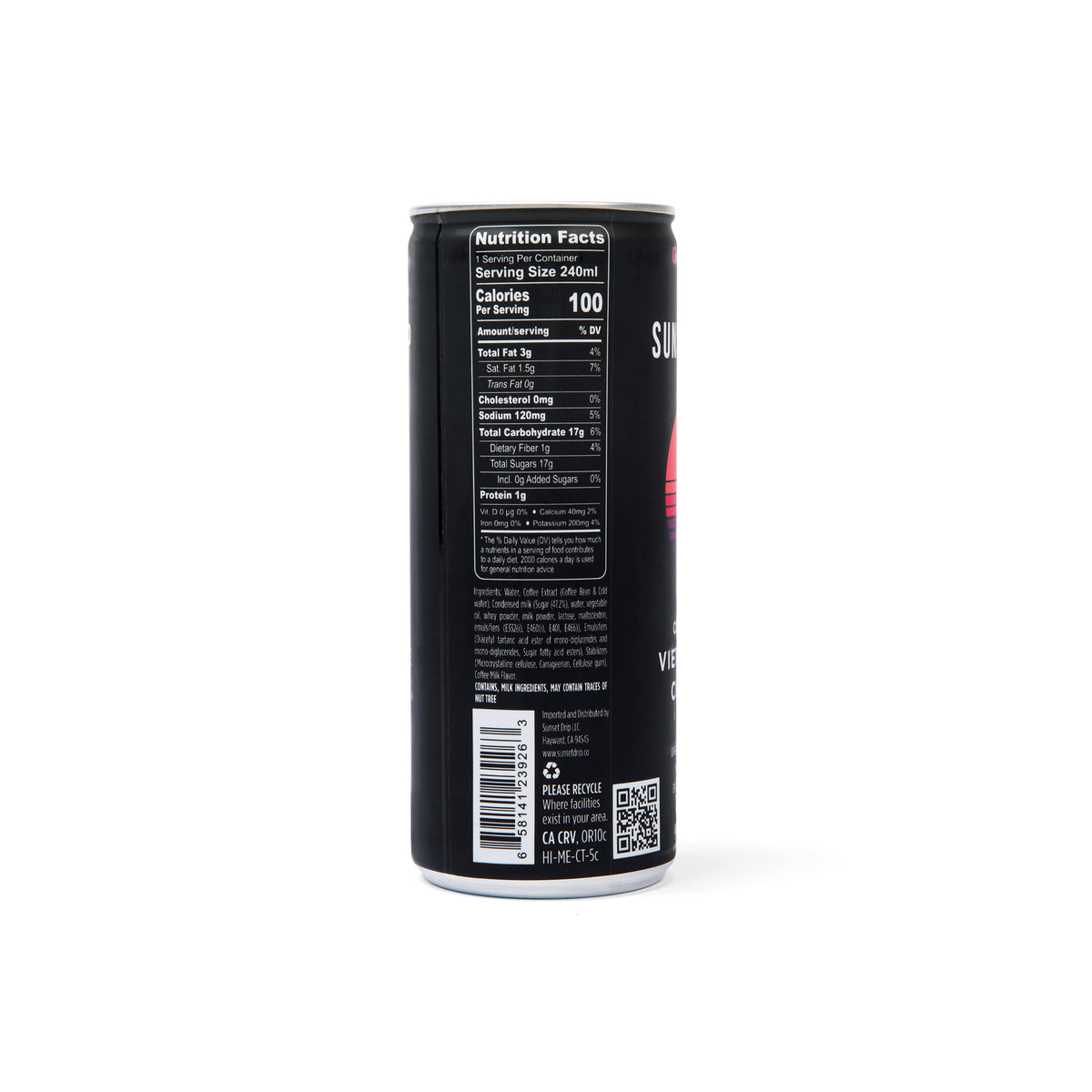 SUNSET DRIP Cold Brew Vietnamese Coffee with Condensed Milk Flavor- 9oz