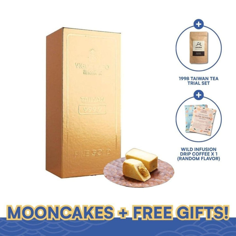 Vigor Kobo Golden Brick Gift Box with Apple Pineapple Pastries - 50g x 10 Pack