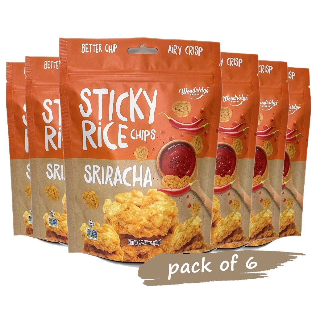 Woodridge Snacks Sticky Rice Chips Sriracha (2.47 Oz.) - 70g - ding-go