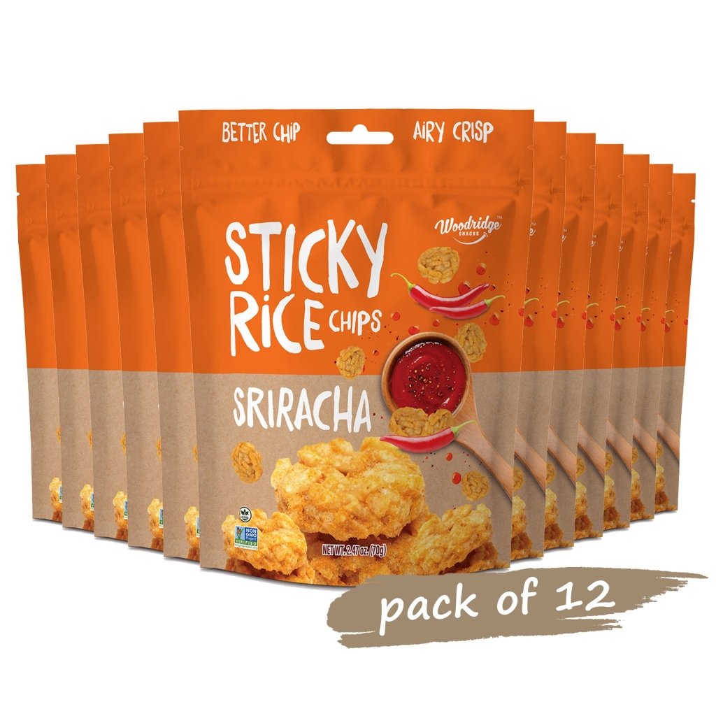 Woodridge Snacks Sticky Rice Chips Sriracha (2.47 Oz.) - 70g - ding-go