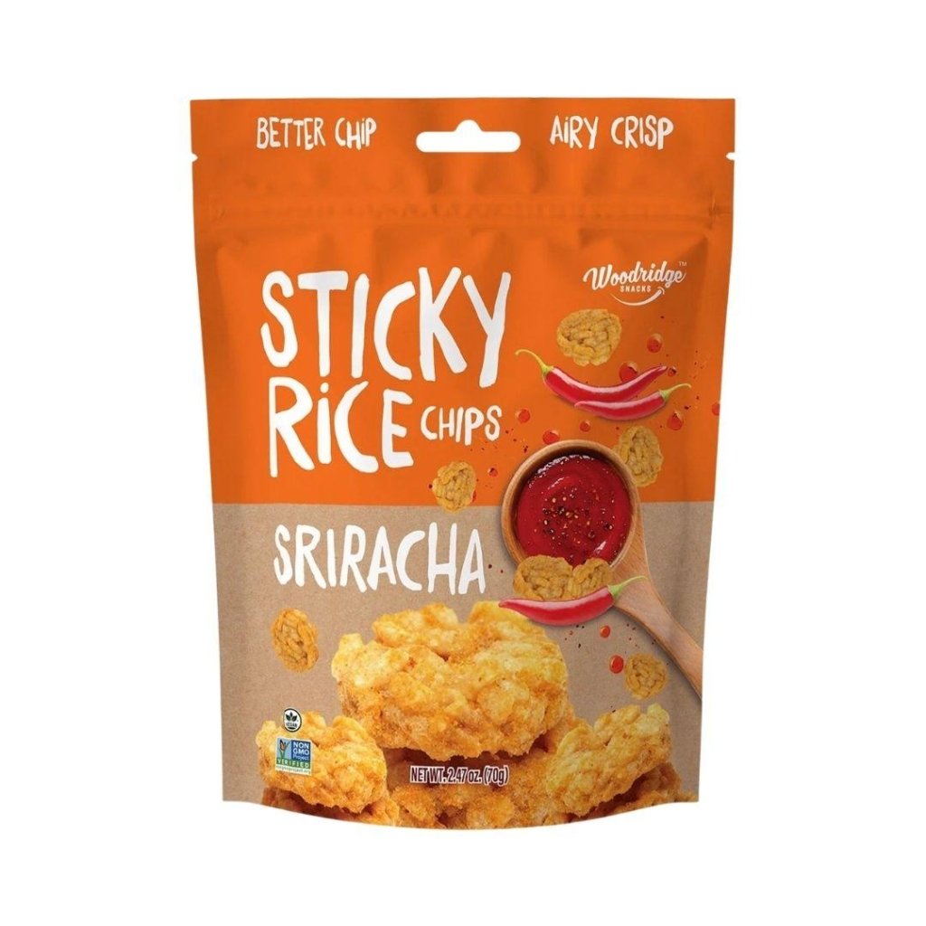 Woodridge Snacks Sticky Rice Chips Sriracha (2.47 Oz.) - 70g - ding-go