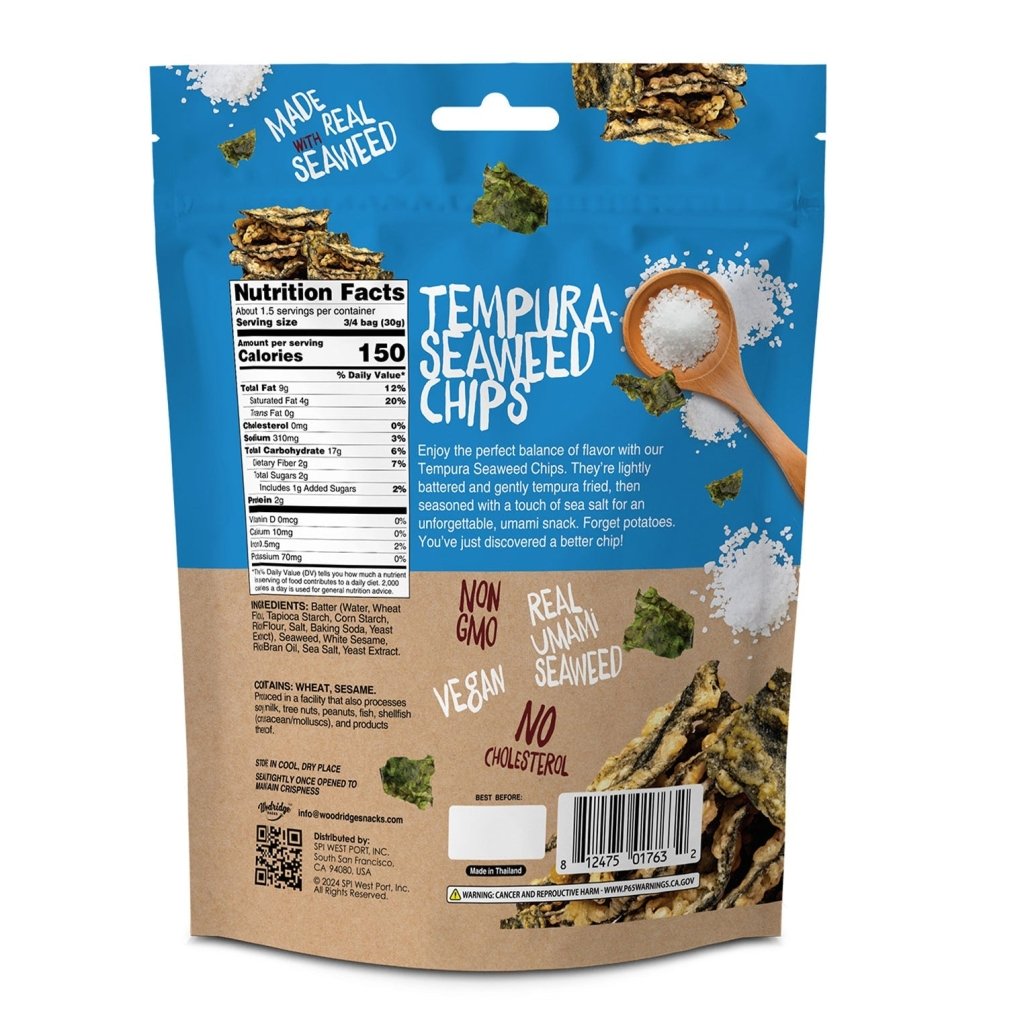 Woodridge Snacks Tempura Seaweed Chips Sea Salt (1.41 oz.) - 40g - ding-go