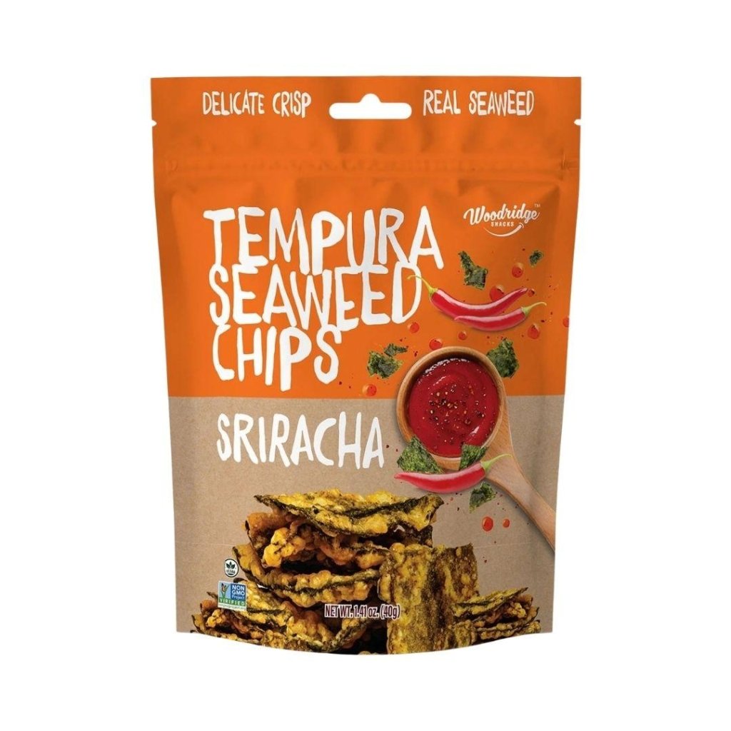 Woodridge Snacks Tempura Seaweed Chips Sriracha (1.41 oz./bags) - 40g - ding-go