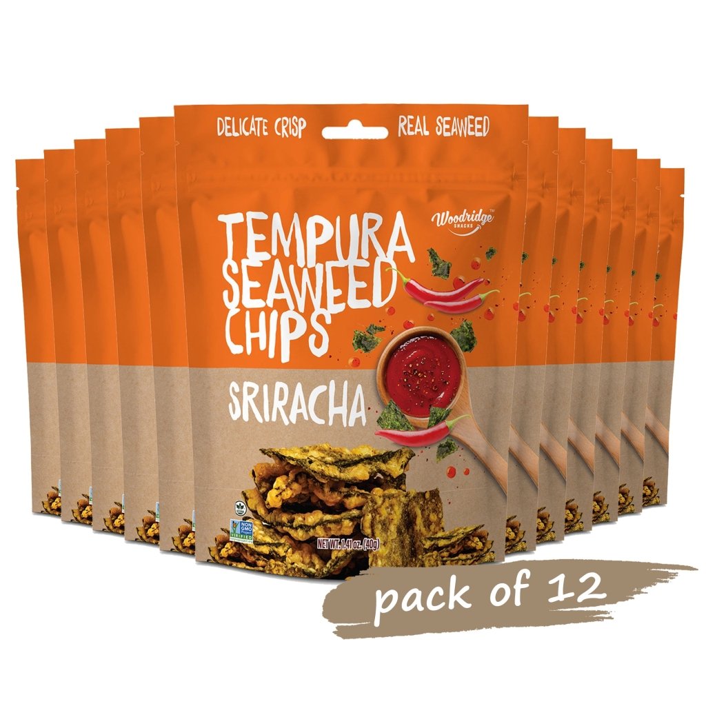 Woodridge Snacks Tempura Seaweed Chips Sriracha (1.41 oz./bags) - 40g - ding-go