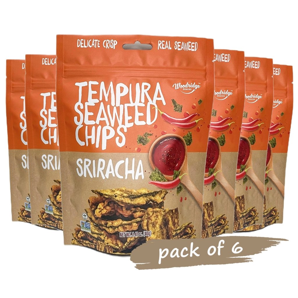 Woodridge Snacks Tempura Seaweed Chips Sriracha (1.41 oz./bags) - 40g - ding-go