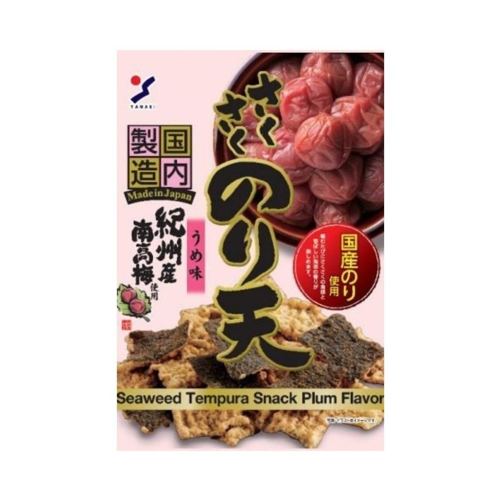Yamaei Food Sakusaku Noriten Seaweed Tempura Snack Plum Flavour - 70g - ding - go