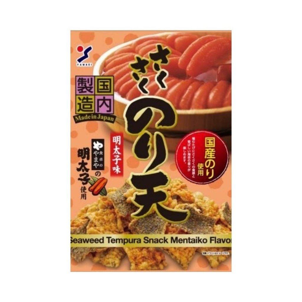 Yamaei Food Sakusaku Noriten Seaweed Tempura Snack Yamaya Mentaiko Flavour 63g